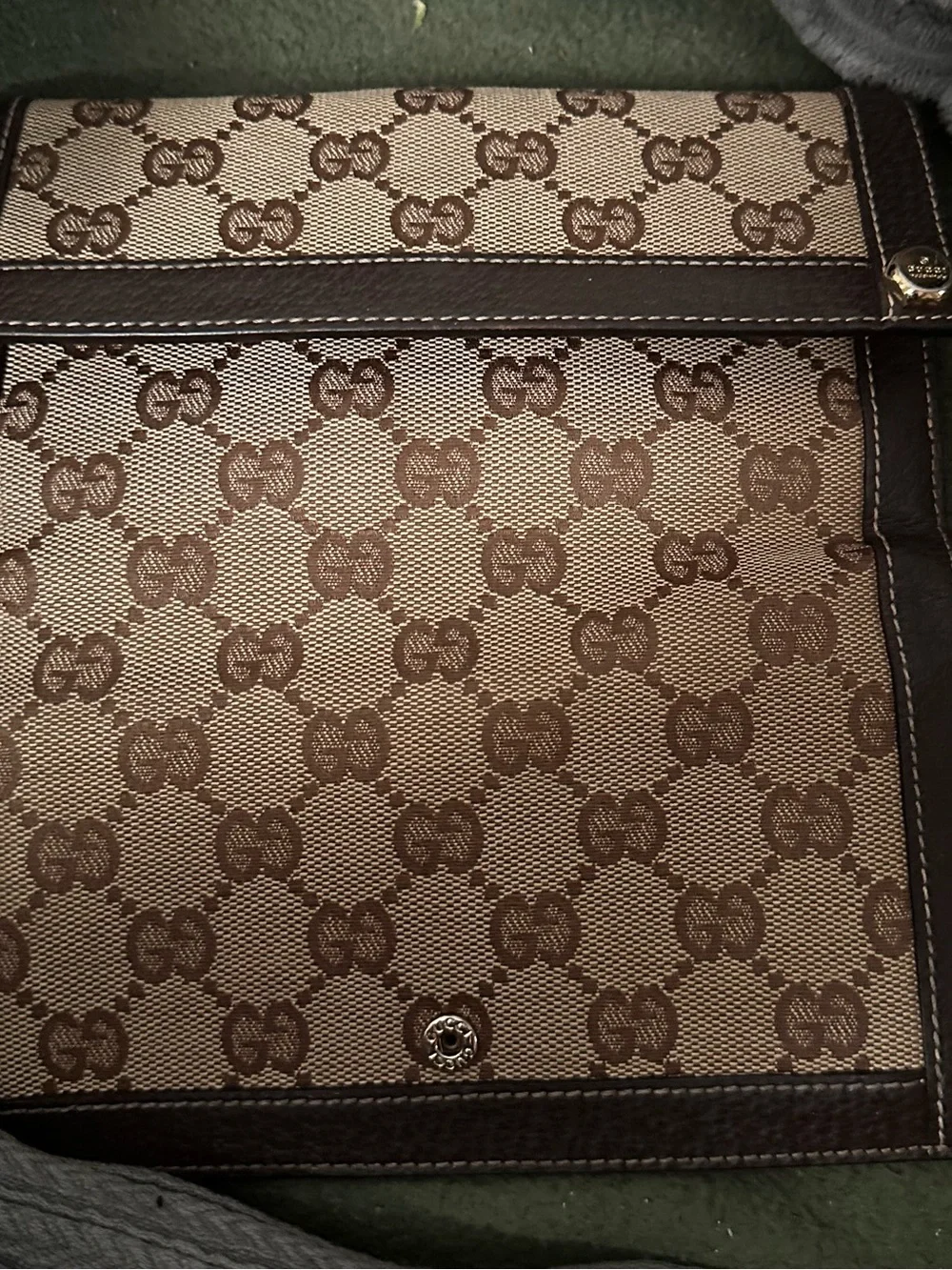 Authentic Vintage Gucci Brown GG Monogram Long Wallet